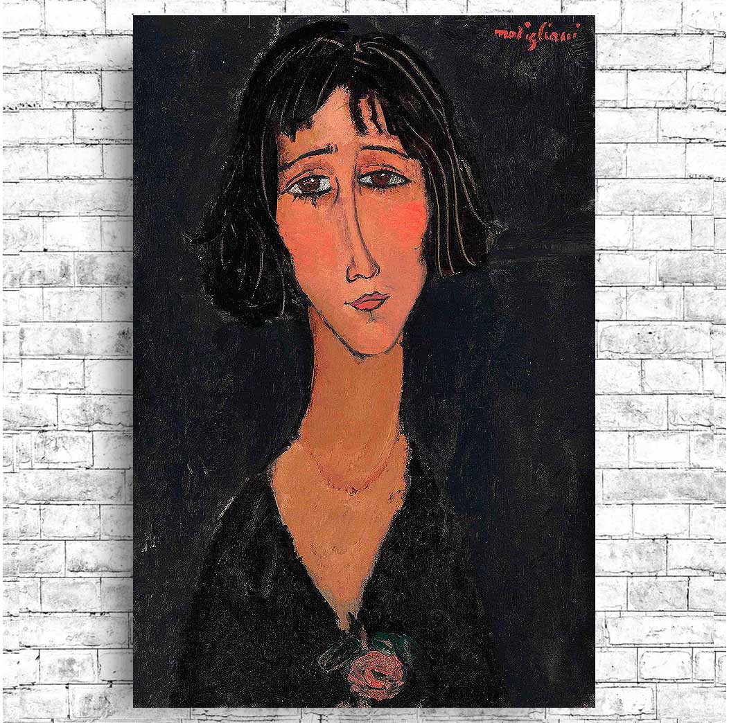 Jeune femme a la rose by Amedeo Modilian