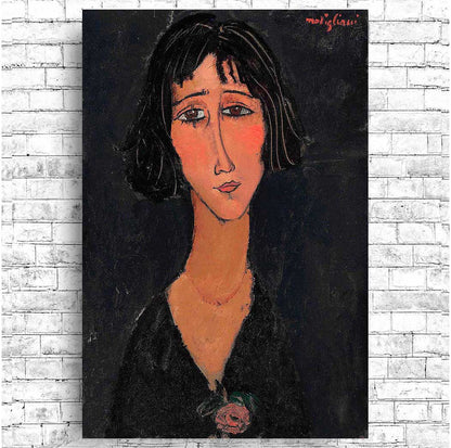 Jeune femme a la rose by Amedeo Modilian