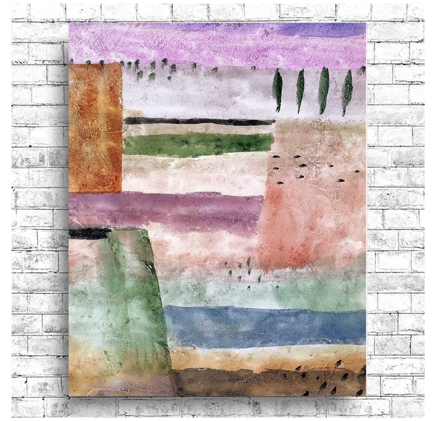 Landscape with Poplars (1929) by Paul Klee - Buy Print Only or Mounted with Choice of Accent Color
