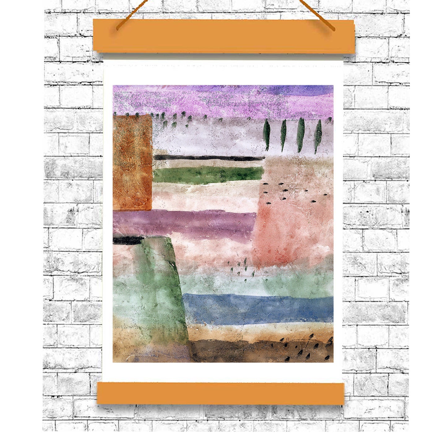 Landscape with Poplars (1929) by Paul Klee - Buy Print Only or Mounted with Choice of Accent Color