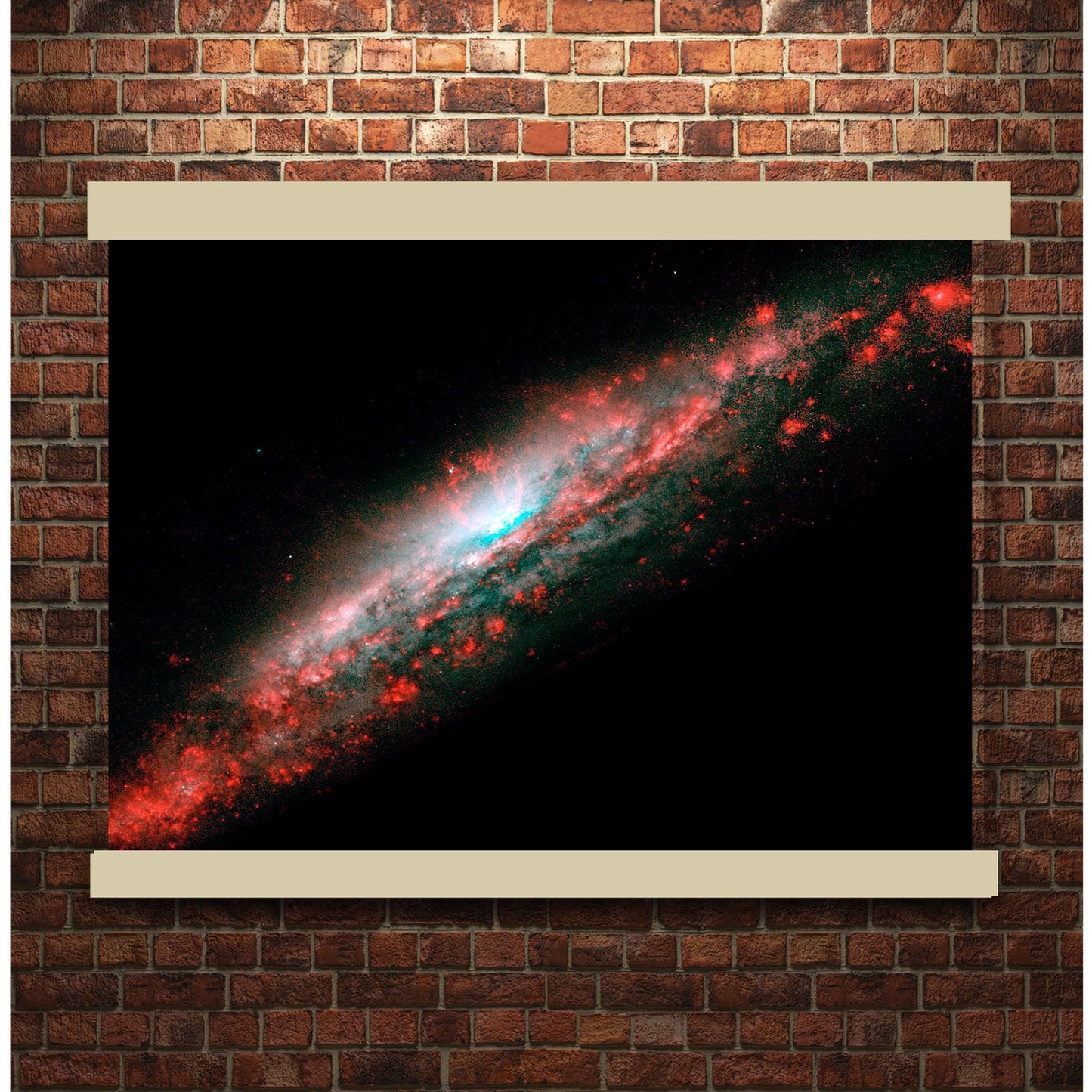 A lumpy bubble of hot gas rises from a cauldron of glowing matter in a distant galaxy | Hanging Canvas Art | Choice of Board Colors