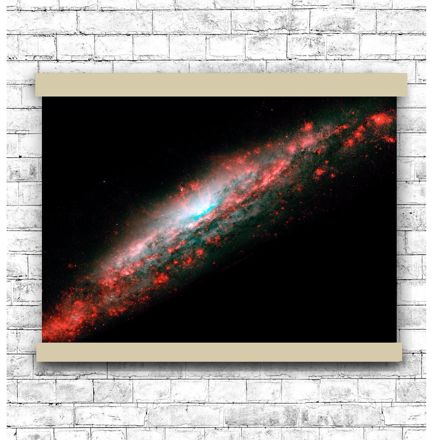 A lumpy bubble of hot gas rises from a cauldron of glowing matter in a distant galaxy | Hanging Canvas Art | Choice of Board Colors