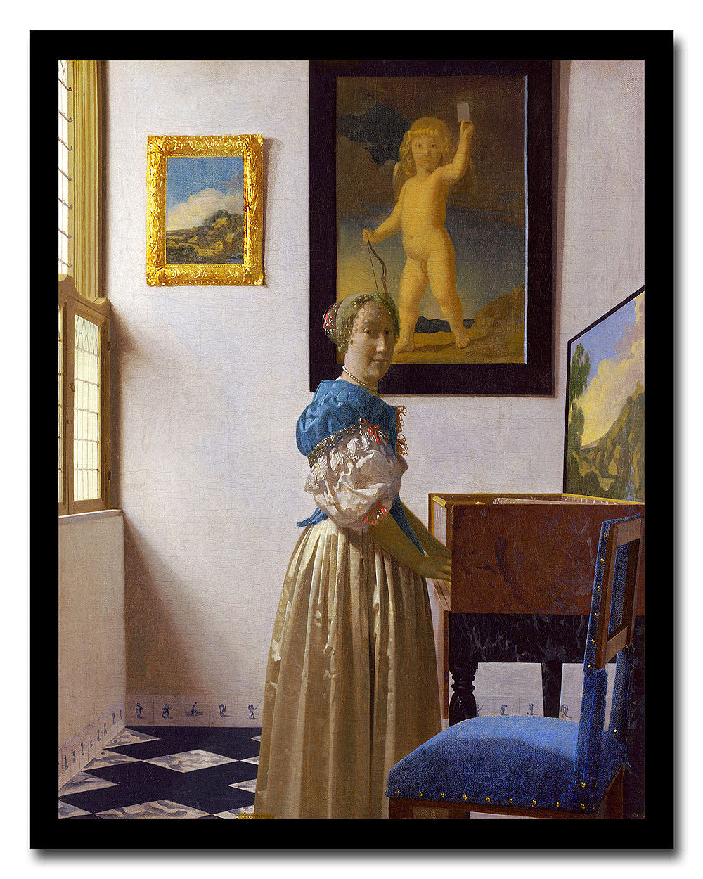 Lady Writing a Letter with her Maid) by Johannes Vermeer