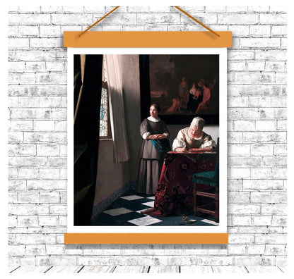 Lady Writing a Letter with her Maid) by Johannes Vermeer