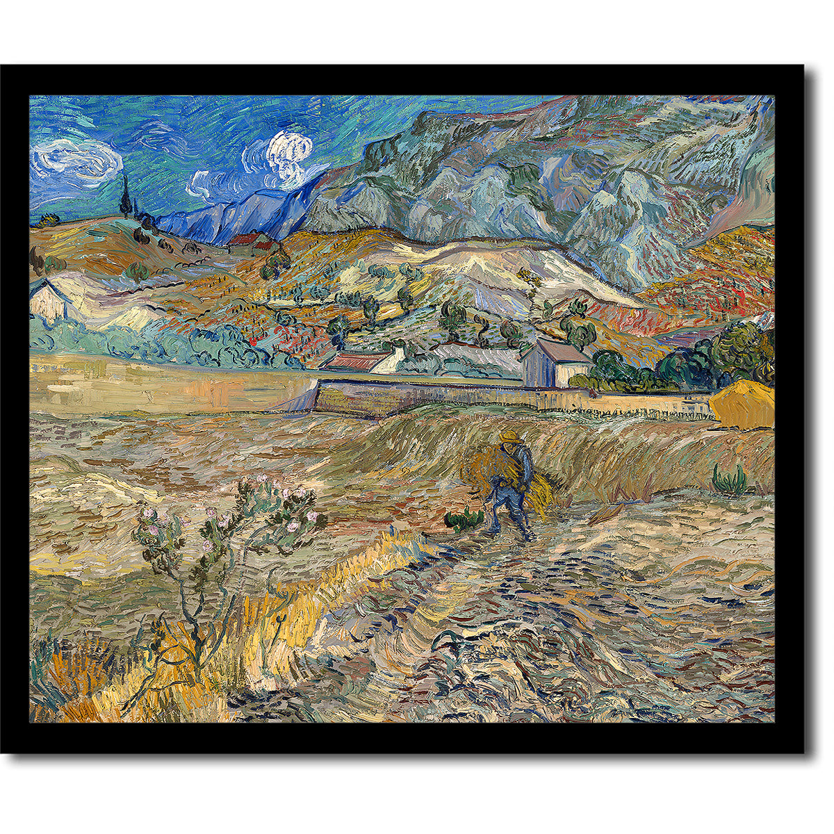 Landscape at Saint-Rémy by Vincent van Gogh - Buy Print Only or Mounted with Choice of Accent Color