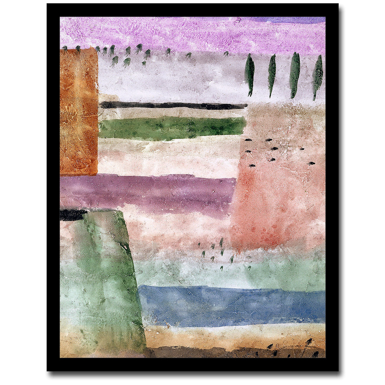 Landscape with Poplars (1929) by Paul Klee - Buy Print Only or Mounted with Choice of Accent Color