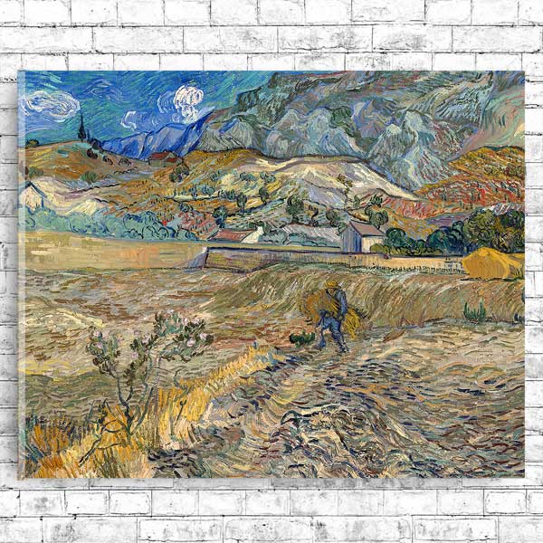 Landscape at Saint-Rémy by Vincent van Gogh - Buy Print Only or Mounted with Choice of Accent Color