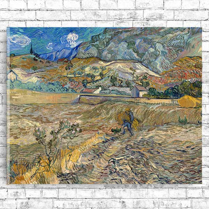 Landscape at Saint-Rémy by Vincent van Gogh - Buy Print Only or Mounted with Choice of Accent Color