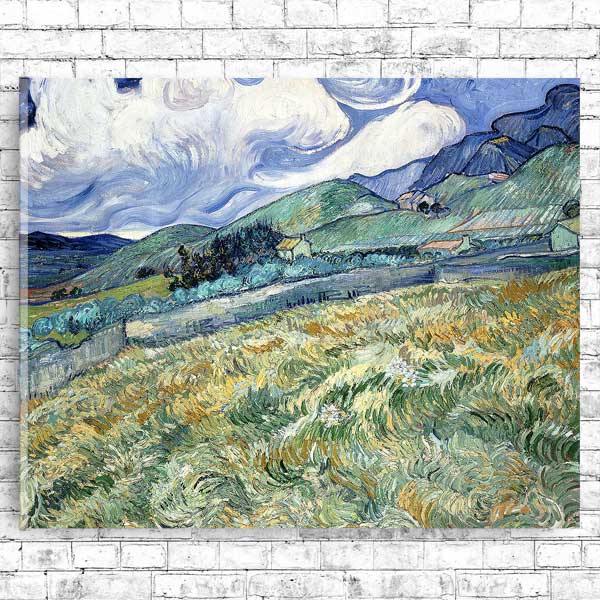 Landscape from Saint-Rémy by Vincent van Gogh - Buy Print Only or Mounted with Choice of Accent Color