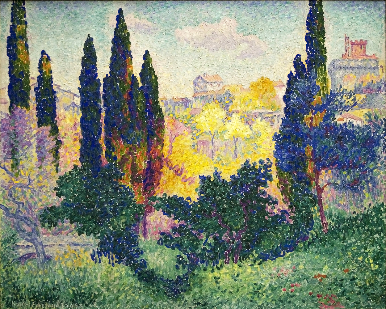 Les cyprès à Cagnes by Henri Cross