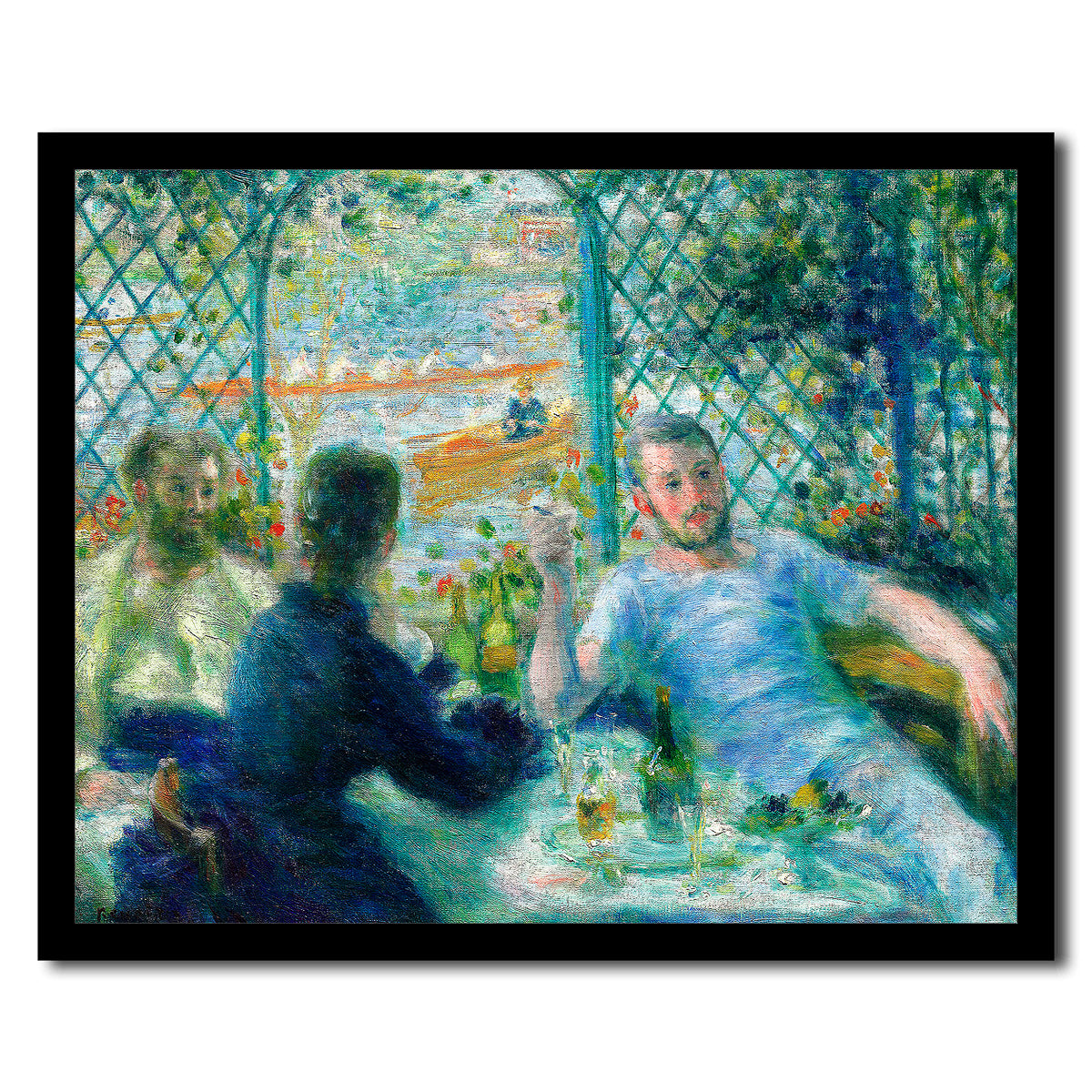 Lunch at the Restaurant Fournaise by Pierre Renoir - Buy Print Only or Mounted with Choice of Accent Color