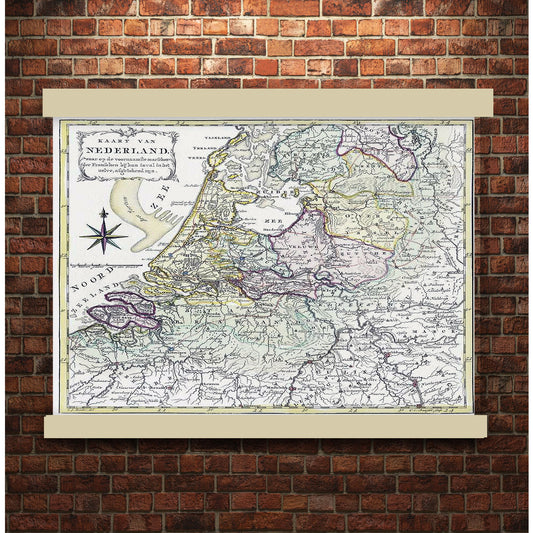 A Kaart van Nederland met de marsroutes van het Franse leger (1792) by Cornelis van Baarsel