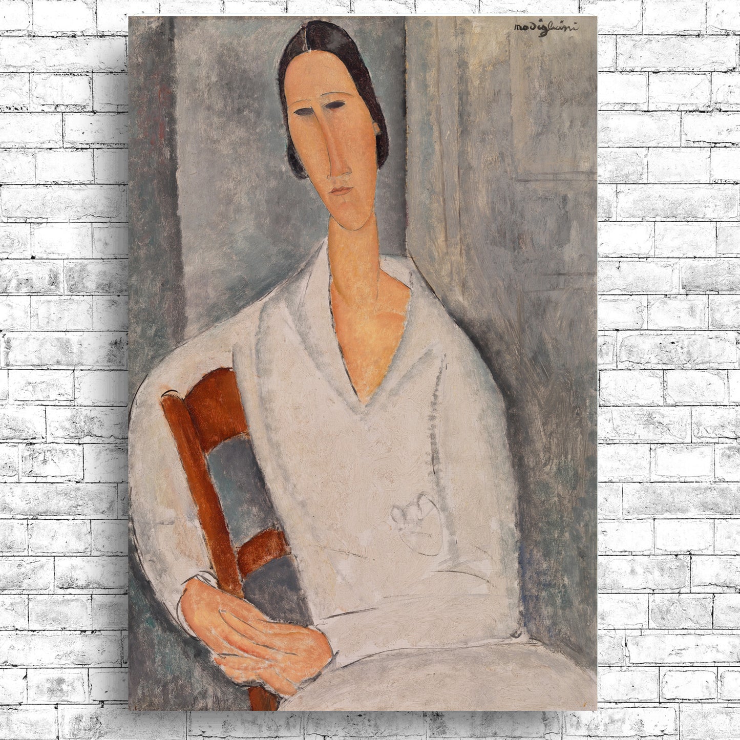 Amedeo Modigliani Print: Madame Hanka Zborowska, Custom Accent Color