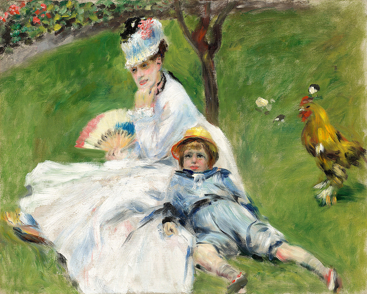 Madame Monet and Her Son (1874)by Pierre Renoir - Buy Print Only or Mounted with Choice of Accent Color