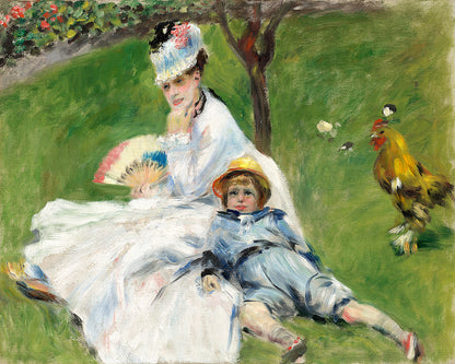 Madame Monet and Her Son (1874)by Pierre Renoir - Buy Print Only or Mounted with Choice of Accent Color