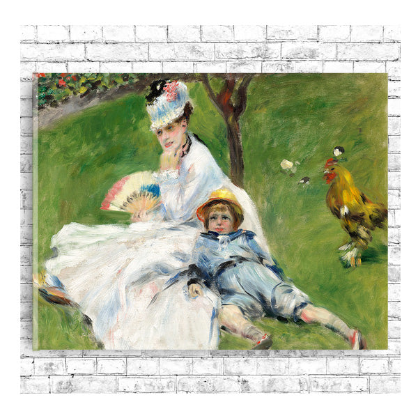 Madame Monet and Her Son (1874)by Pierre Renoir - Buy Print Only or Mounted with Choice of Accent Color