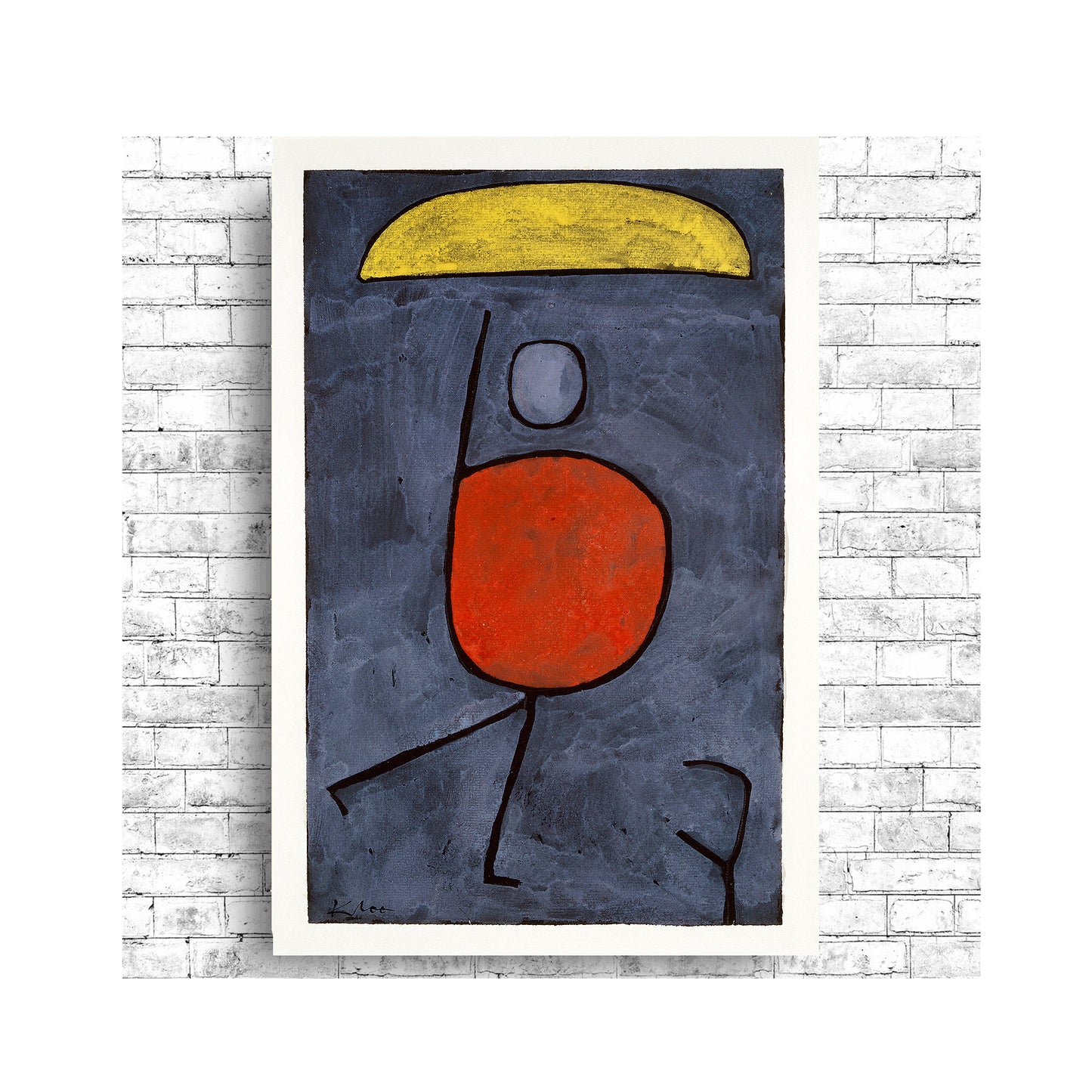 Man Under Umbrella by Paul Klee - Buy Print Only or Mounted with Choice of Accent Color