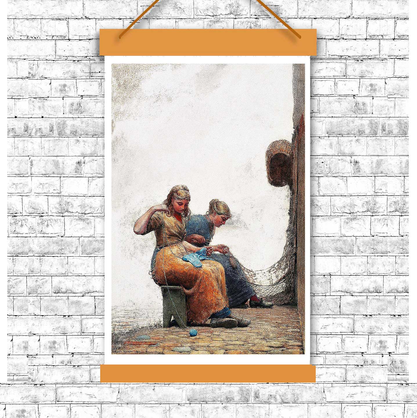 Mending the Nets (1882) by Winslow Homer