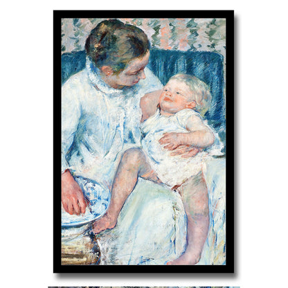Mother About to Wash Her Sleepy Child (1880) by Mary Casset
