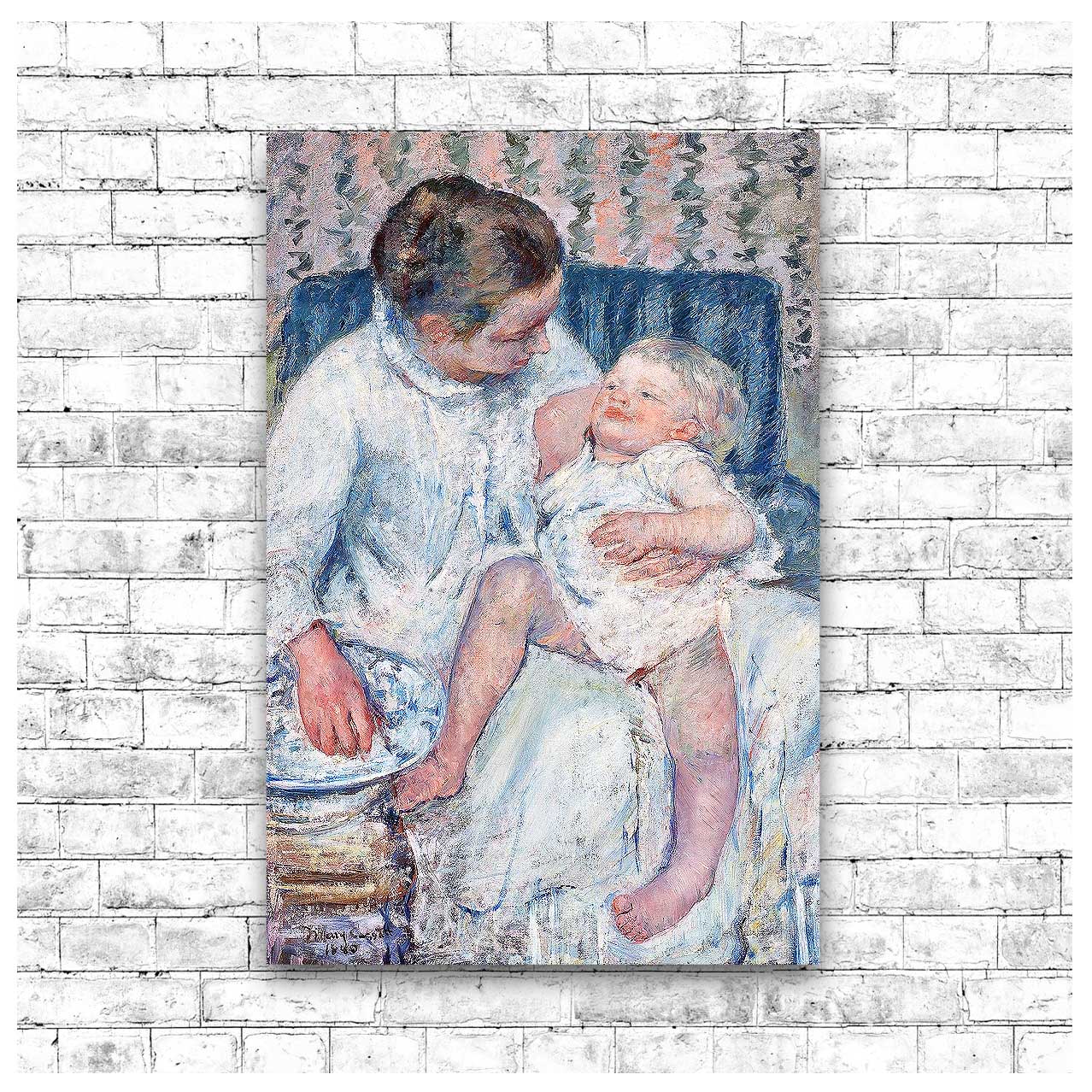 Mother About to Wash Her Sleepy Child (1880) by Mary Casset