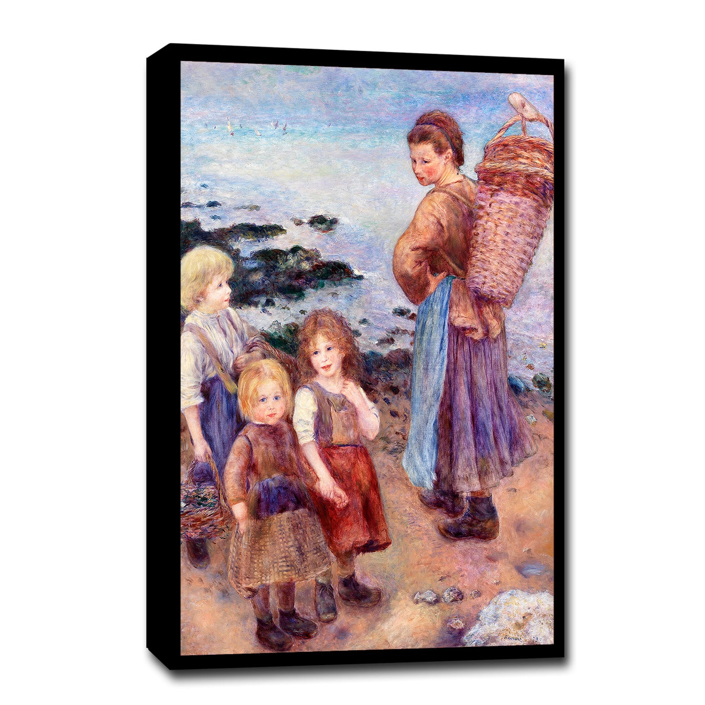 Mussel-Fishers at Berneval by Pierre Renoir - Buy Print Only or Mounted with Choice of Accent Color