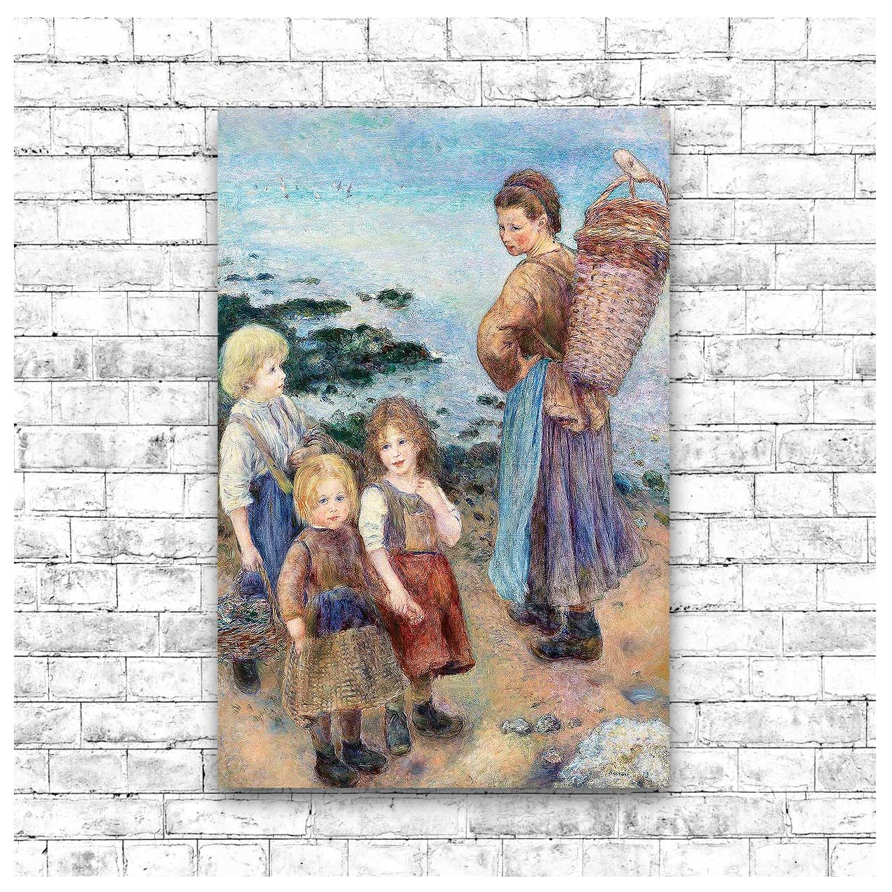Mussel-Fishers at Berneval by Pierre Renoir - Buy Print Only or Mounted with Choice of Accent Color