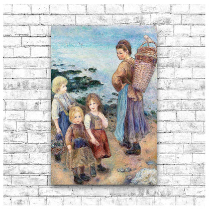 Mussel-Fishers at Berneval by Pierre Renoir - Buy Print Only or Mounted with Choice of Accent Color