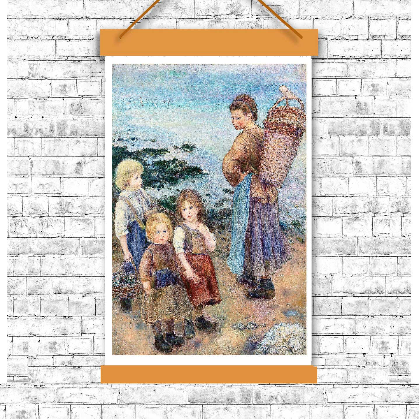 Mussel-Fishers at Berneval by Pierre Renoir - Buy Print Only or Mounted with Choice of Accent Color