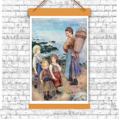 Mussel-Fishers at Berneval by Pierre Renoir - Buy Print Only or Mounted with Choice of Accent Color