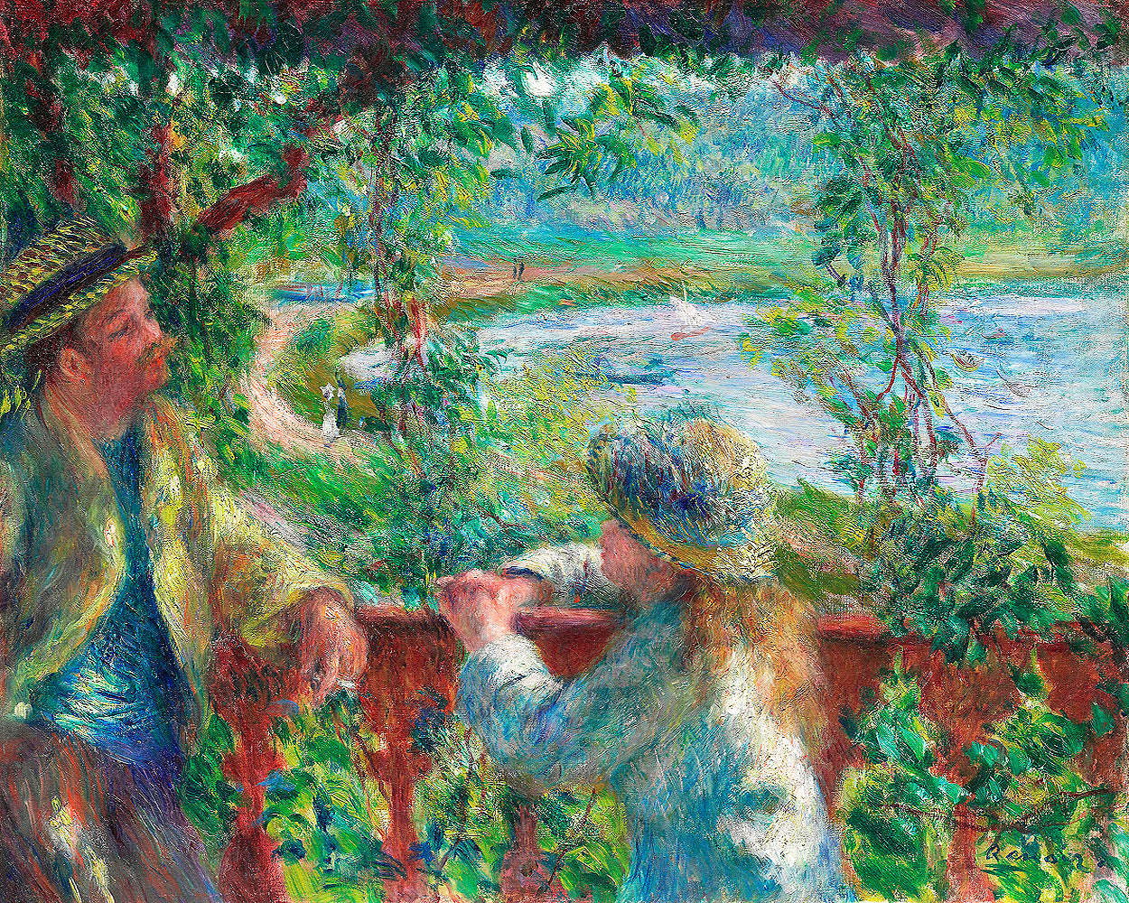 Near the Lake (1879–1890) by Pierre Renoir - Buy Print Only or Mounted with Choice of Accent Color
