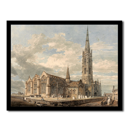 North East View of Grantham Church, Lincolnshire by J.M.W. Turner - Buy Print Only or Mounted with Choice of Accent Color