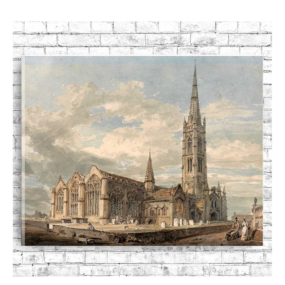 North East View of Grantham Church, Lincolnshire by J.M.W. Turner - Buy Print Only or Mounted with Choice of Accent Color