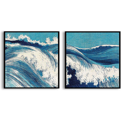 Ocean Waves Vintage Japanese Two  | Choose Style | Size & Trim Color