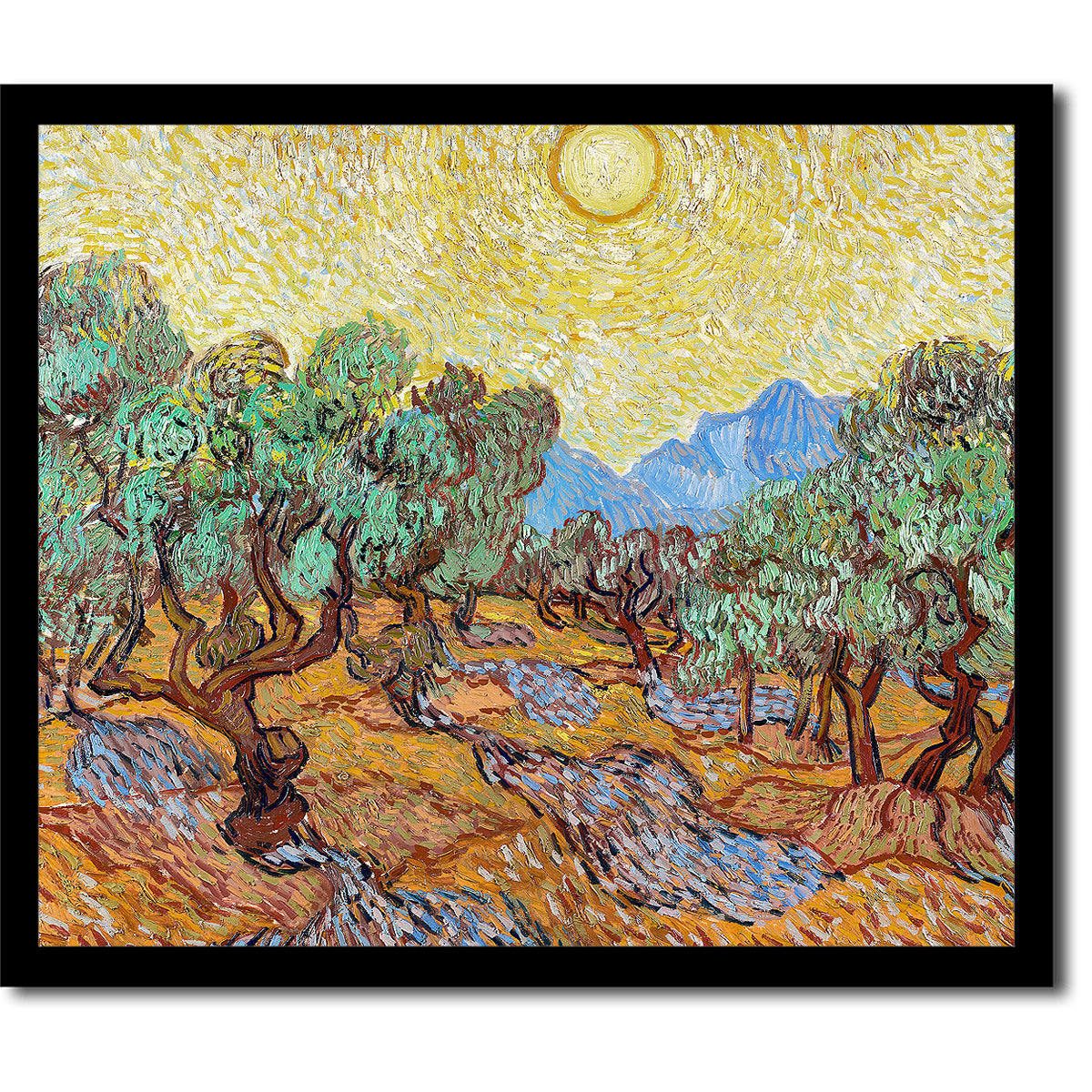 Olive Trees (1889) by Vincent van Gogh - Buy Print Only or Mounted with Choice of Accent Color