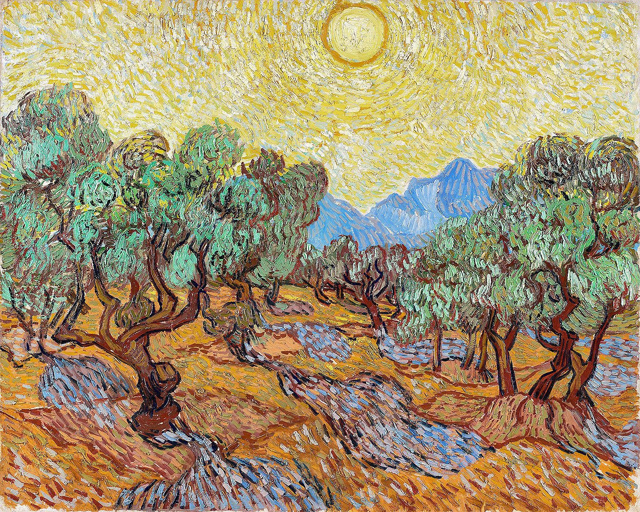 Olive Trees (1889) by Vincent van Gogh - Buy Print Only or Mounted with Choice of Accent Color
