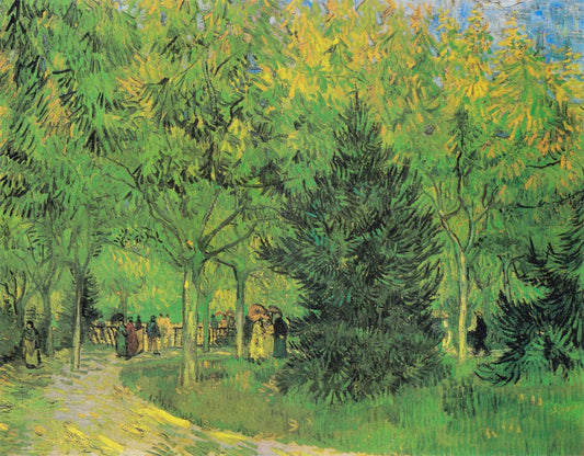 Path in the Park of Arles with Walkers (1888) by Vincent van Gogh