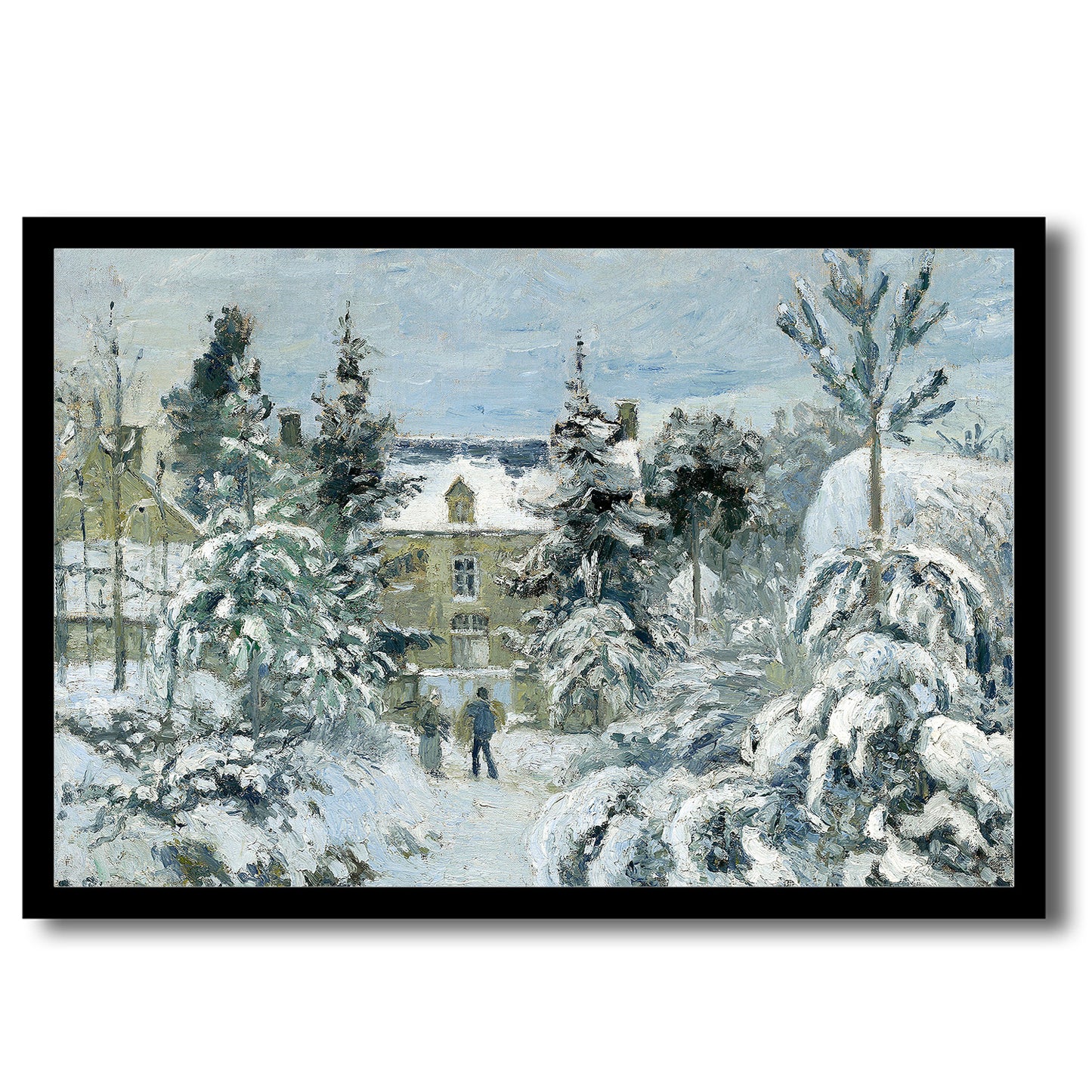 Piette's House at Montfoucault (1874) by Camille Pissarro - Buy Framed, Tapestry Hung, Border Wrapped, or Print Only, with Color Choice