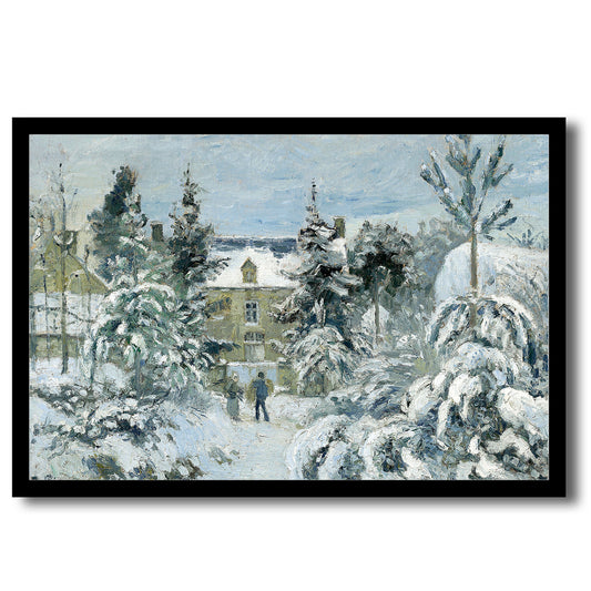 Piette's House at Montfoucault (1874) by Camille Pissarro - Buy Framed, Tapestry Hung, Border Wrapped, or Print Only, with Color Choice
