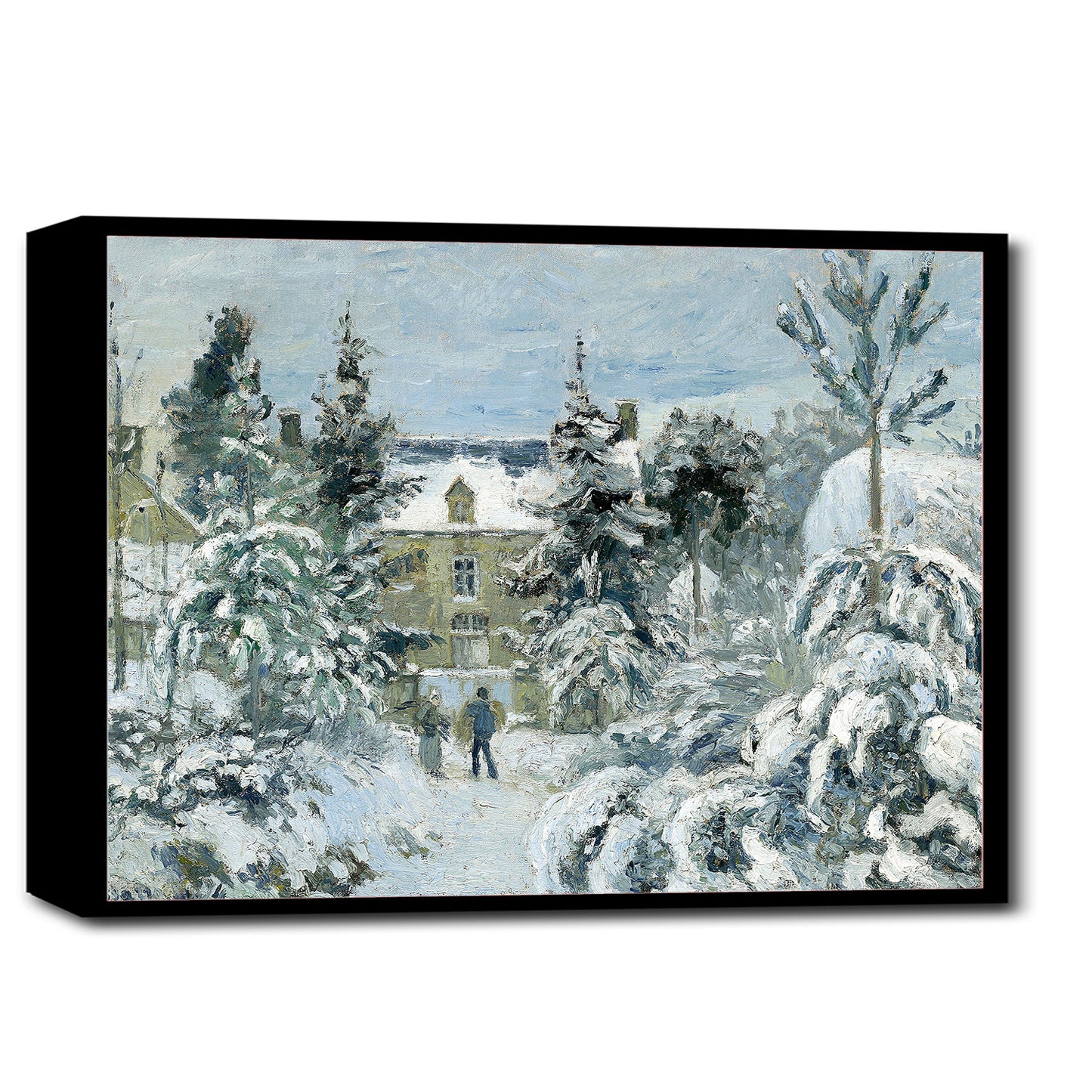 Piette's House at Montfoucault (1874) by Camille Pissarro - Buy Framed, Tapestry Hung, Border Wrapped, or Print Only, with Color Choice