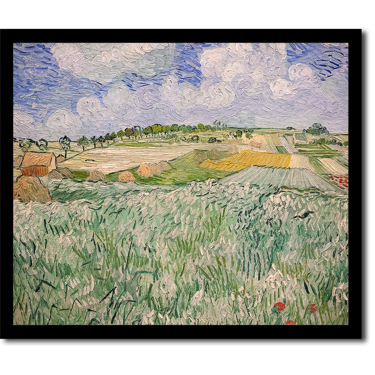 Plain near Auvers by Vincent van Gogh - Buy Print Only or Mounted with Choice of Accent Color