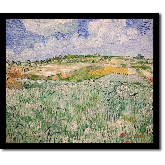 Plain near Auvers by Vincent van Gogh - Buy Print Only or Mounted with Choice of Accent Color