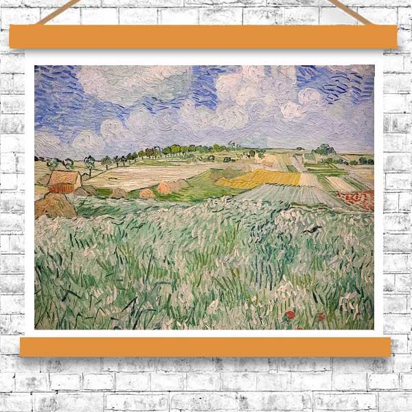 Plain near Auvers by Vincent van Gogh - Buy Print Only or Mounted with Choice of Accent Color