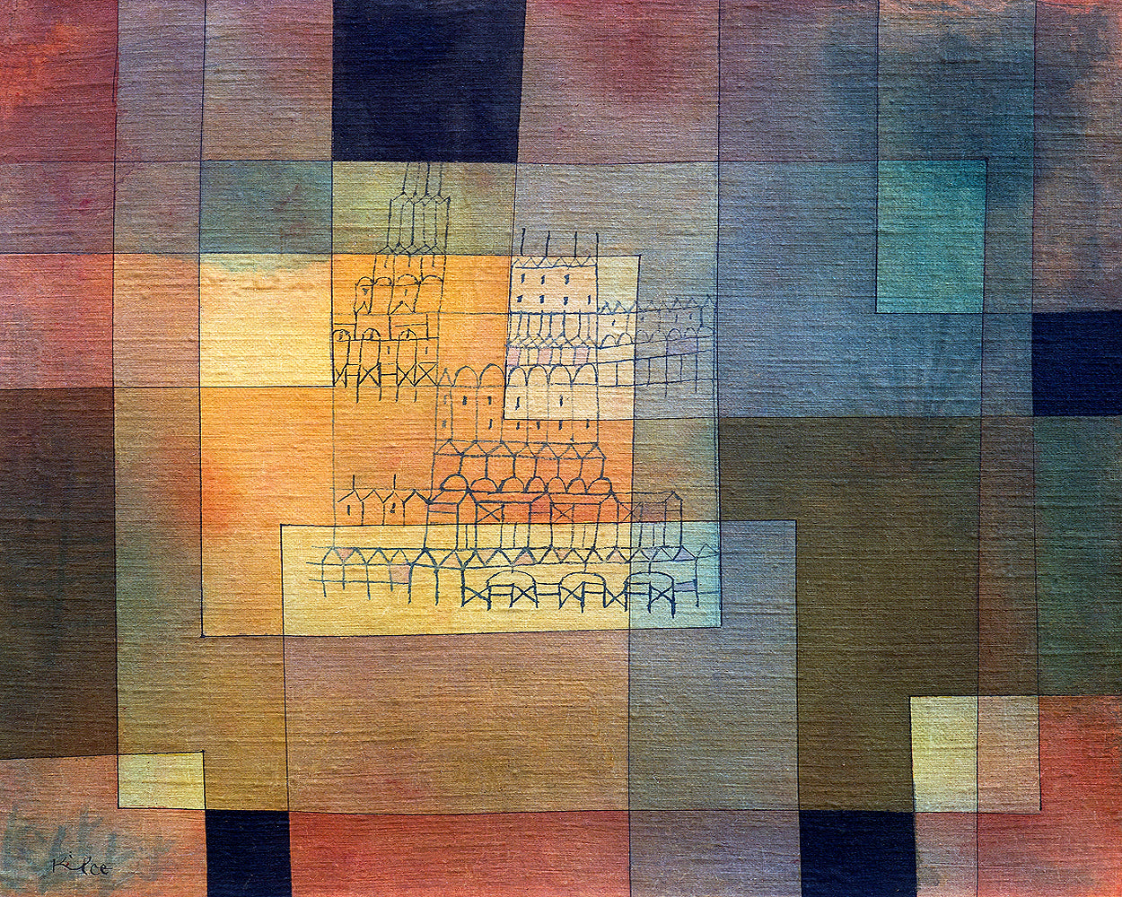 Polyphonic Architecture (1930) by Paul Klee - Buy Print Only or Mounted with Choice of Accent Color
