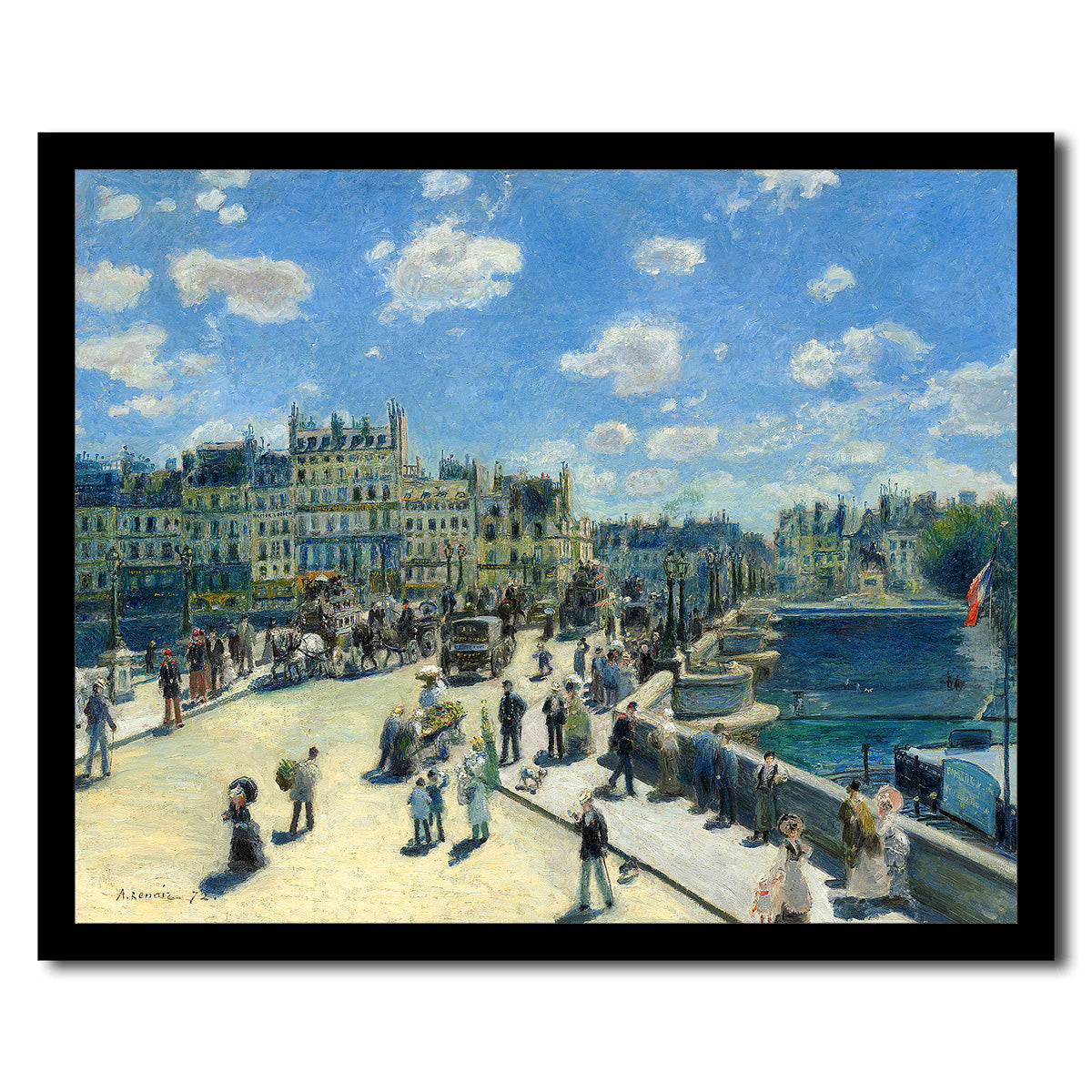 Pont Neuf, Paris (1872) by Pierre Renoir - Buy Print Only or Mounted with Choice of Accent Color