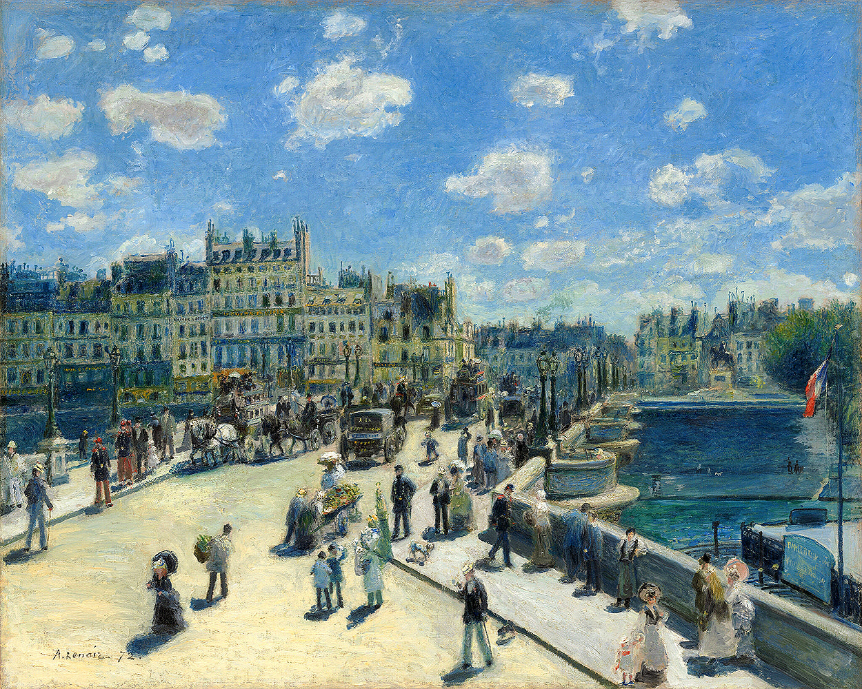 Pont Neuf, Paris (1872) by Pierre Renoir - Buy Print Only or Mounted with Choice of Accent Color