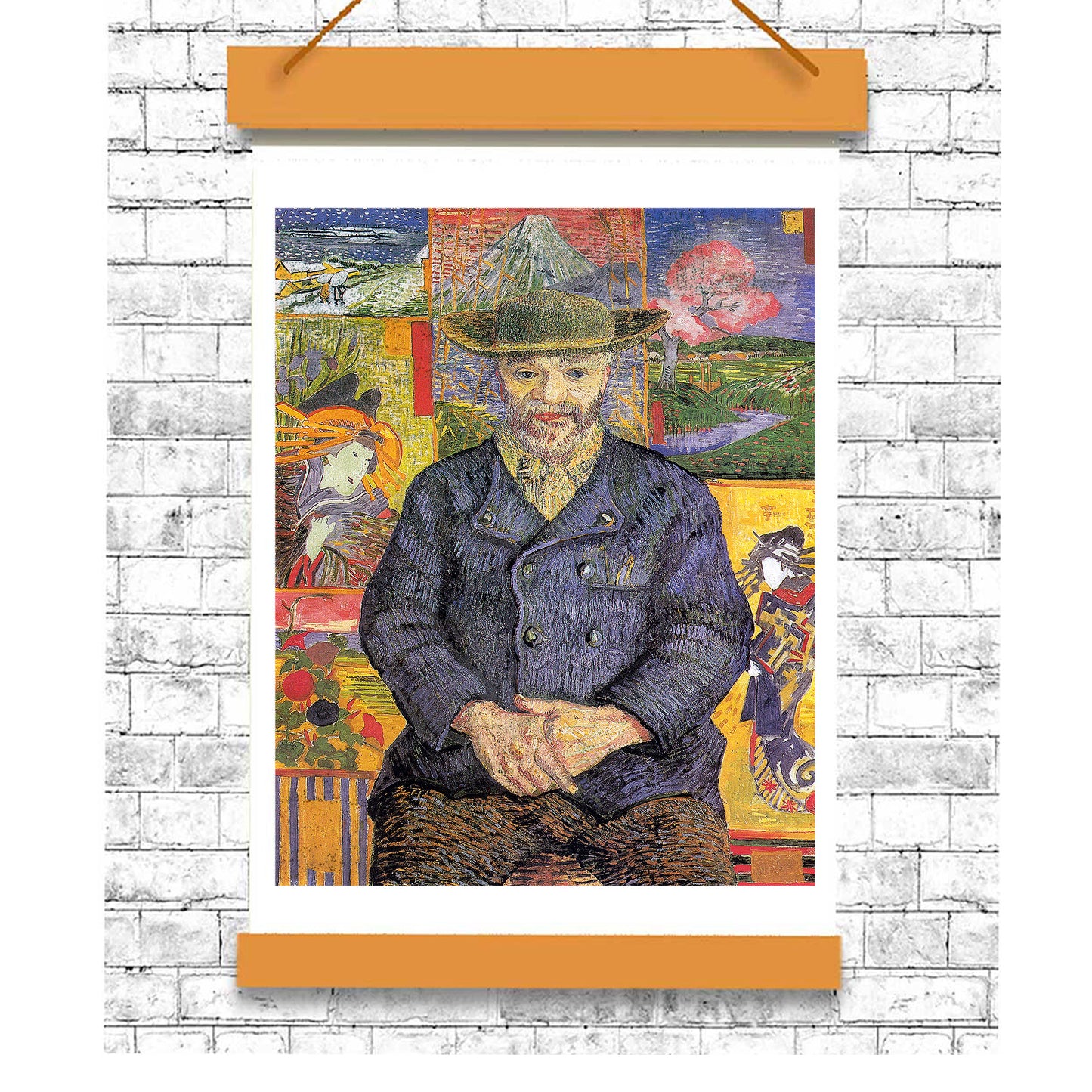 Portrait of Père Tanguy (1887) by Vincent Van Gogh - Buy Print Only or Mounted with Choice of Accent Color