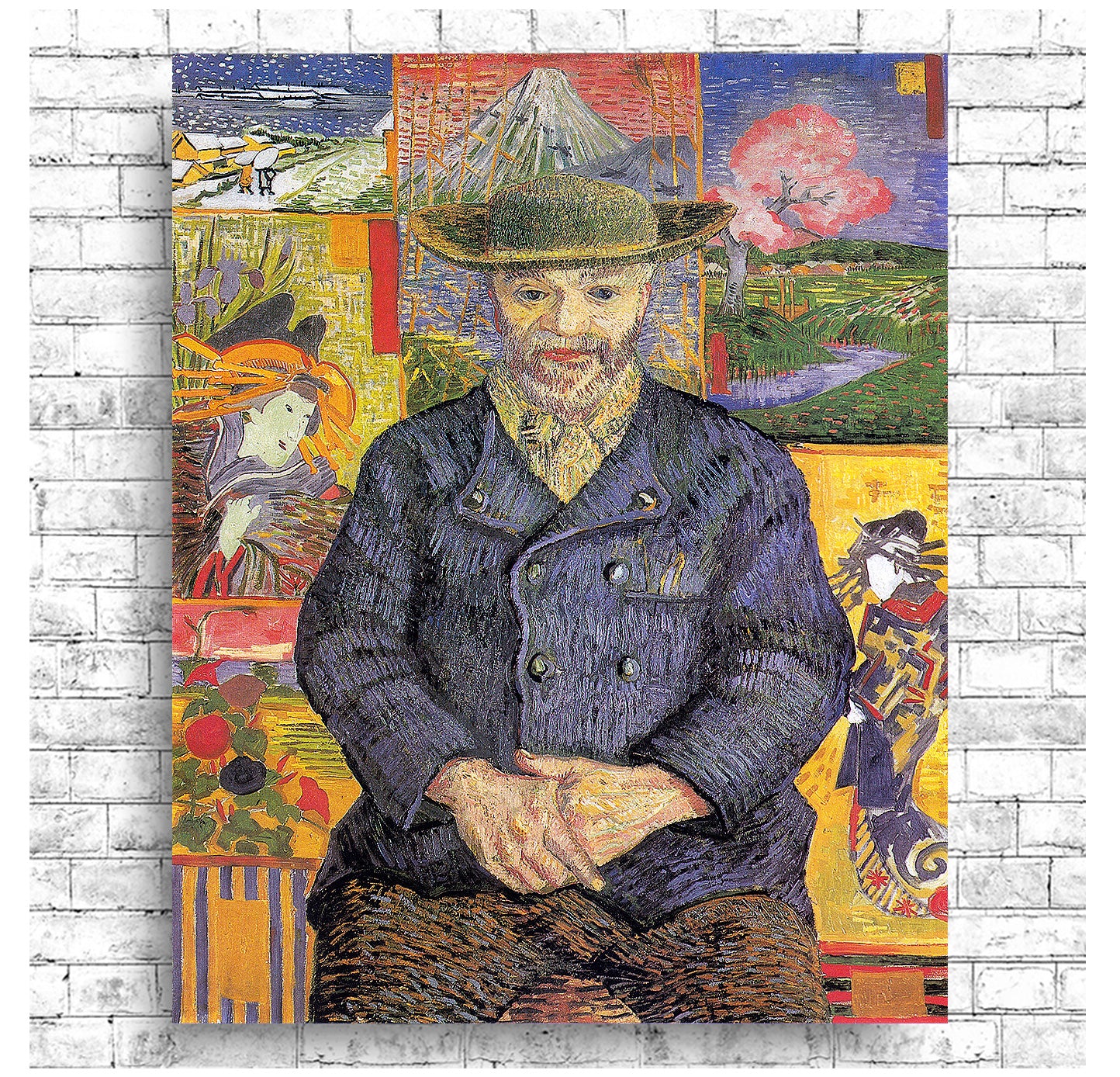 Portrait of Père Tanguy (1887) by Vincent Van Gogh - Buy Print Only or Mounted with Choice of Accent Color