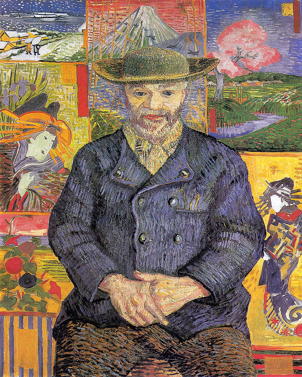 Portrait of Père Tanguy (1887) by Vincent Van Gogh - Buy Print Only or Mounted with Choice of Accent Color