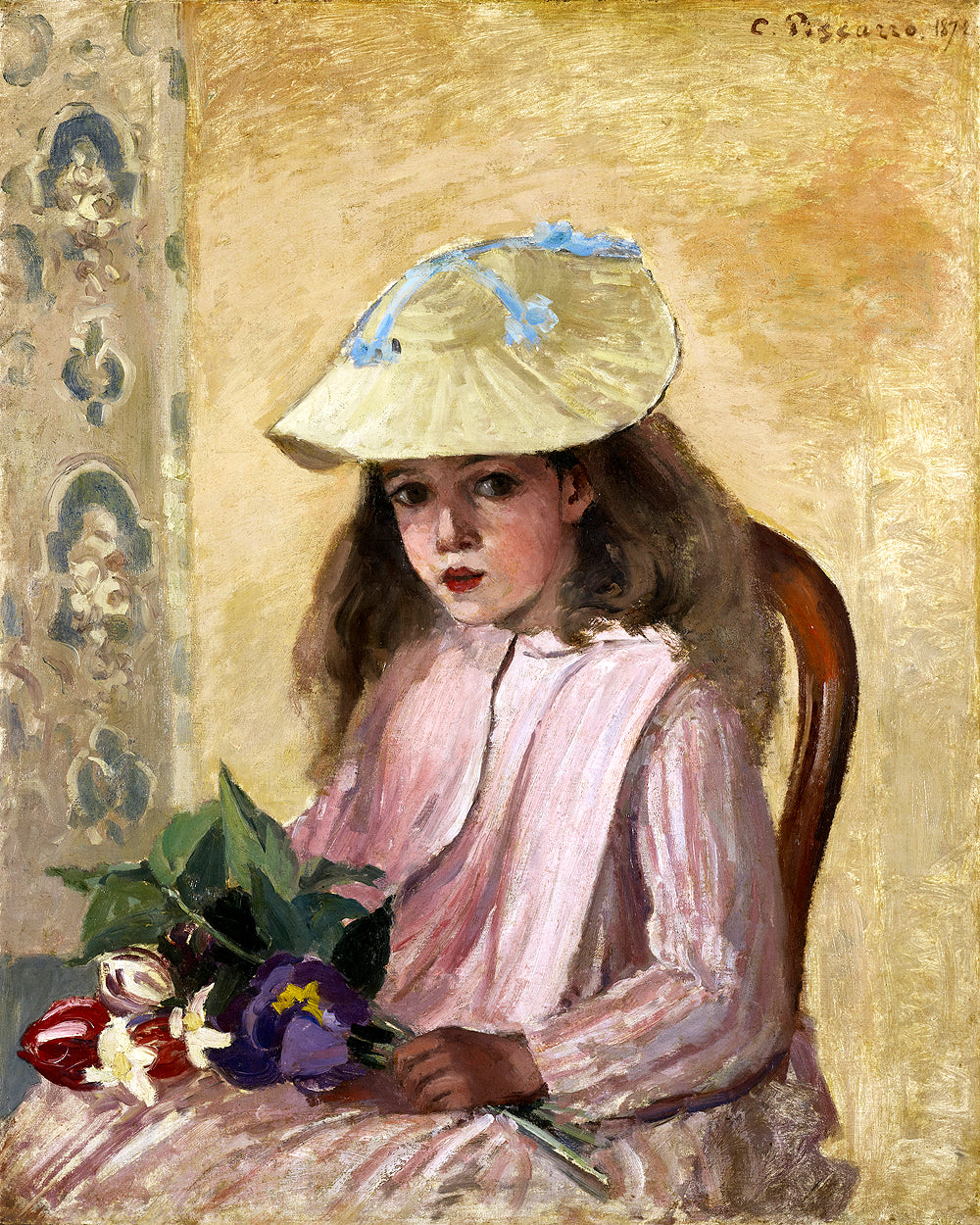 Portrait of the Artist’s Daughter (1872) by Camile Pissarro - Buy Print Only or Mounted with Choice of Accent Color