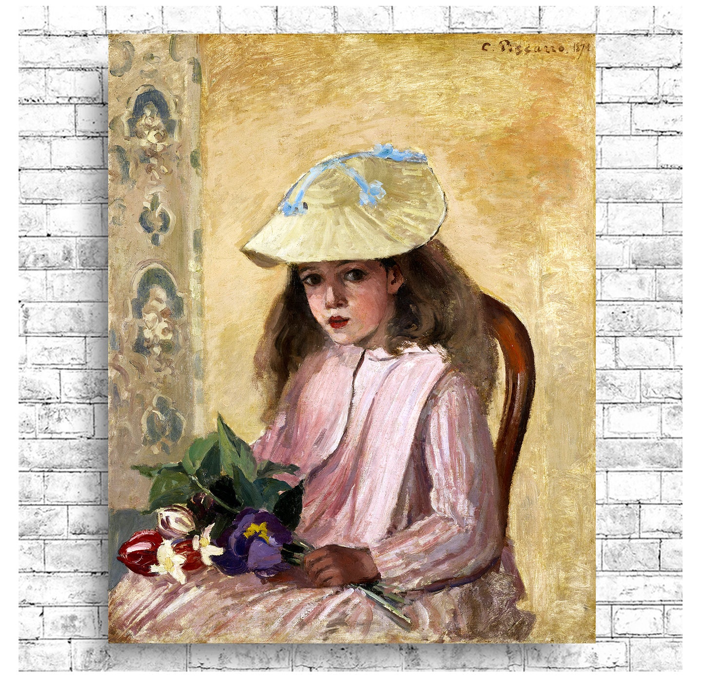 Portrait of the Artist’s Daughter (1872) by Camile Pissarro - Buy Print Only or Mounted with Choice of Accent Color